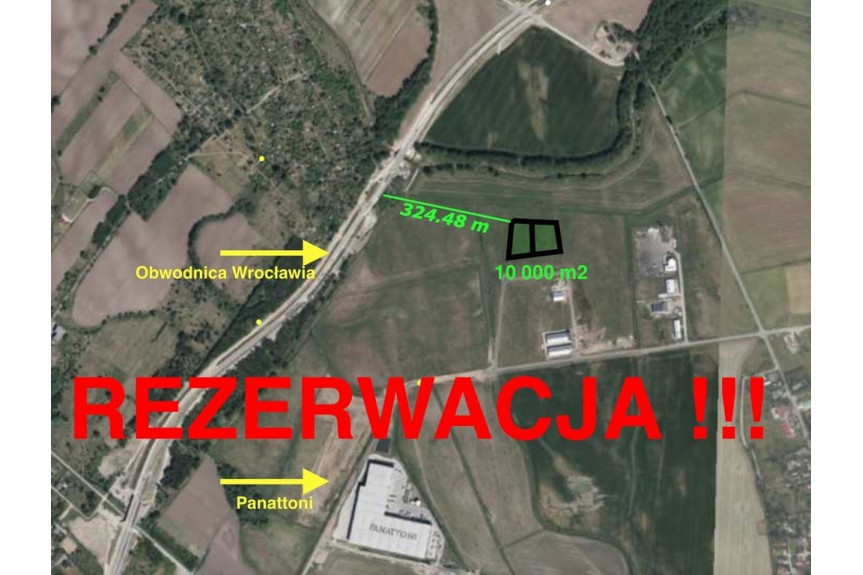 powiat wrocławski, Dobrzykowice, Hektar z MPZP pod U/P 325 od obwodnicy Wrocławia