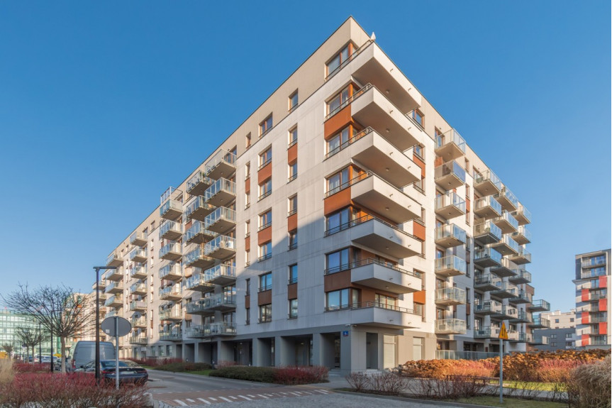 Warszawa, Mokotów Służewiec, Cybernetyki, 3-pokojowe mieszkanie z balkonem w Moduo House