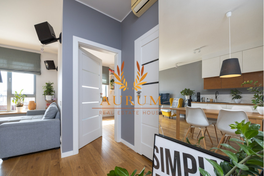Warszawa, Wilanów, Aleksandra Gieysztora, Przytulny 2pokojowy apartament na ostatnim piętrze